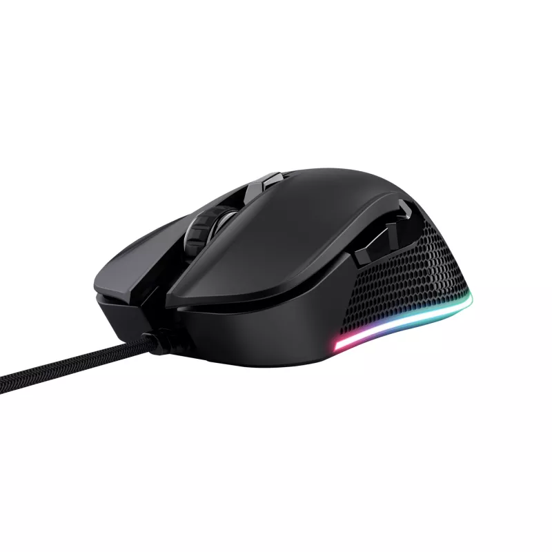 Trust GXT 922 YBAR Ratón gaming para diestros, USB Type-A, óptico, 7200 DPI