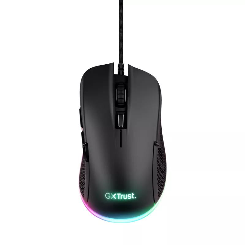 Trust GXT 922 YBAR Ratón gaming para diestros, USB Type-A, óptico, 7200 DPI
