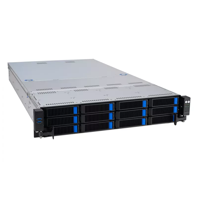 ASUS RS521A-E12-RS12U Socket SP5 Rack (2U) Negro, Plata