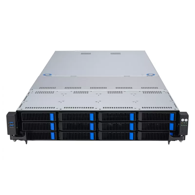 ASUS RS521A-E12-RS12U Socket SP5 Rack (2U) Negro, Plata