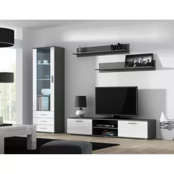 Set de estantes flotantes de pared Cama Meble SOHO, 2 estantes, 1250×200×200 mm, tablero de partículas, gris mate