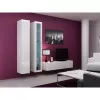 Armario de almacenamiento de pared cama meble VIGO 180 — 1800×400×300 mm, blanco/blanco brillo