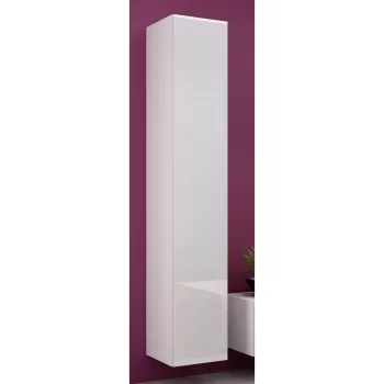 Armario de almacenamiento de pared cama meble VIGO 180 — 1800×400×300 mm, blanco/blanco brillo