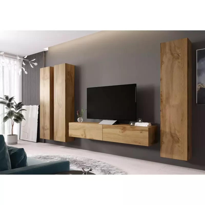 Armario de almacenamiento de pared Cama Meble VIGO 180, 1800×400×300 mm, roble Wotan