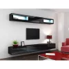 Armario de almacenamiento cama meble VIGO 90 — de pared, 900×350×320 mm, negro/negro brillo