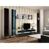 Estantería de pared cama meble VIGO NEW 180×40×30 cm blanco/negro brillo