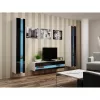 Estantería de pared cama meble VIGO NEW 180×40×30 cm blanco/negro brillo