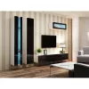 Estantería de pared cama meble VIGO NEW 180×40×30 cm blanco/negro brillo