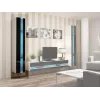 Estantería de pared cama meble VIGO NEW 180×40×30 cm blanco/negro brillo