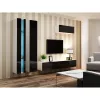 Estantería de pared cama meble VIGO NEW 180×40×30 cm blanco/negro brillo