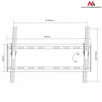 Soporte de pared para TV MACLEAN MC-605, soporte fijo inclinable, VESA 75x75–600x400, hasta 55 kg, para pantallas de 32–80