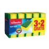 Estropajo VILEDA Tip-Top pack de 5, paños de fibra rectangulares 70×90×30 mm, amarillo