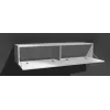Soporte de TV cama meble VIGO 180 — 1800×400×300 mm, parte superior blanca, marco blanco, tablero de partículas