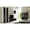 Soporte de TV cama meble VIGO 180 — 1800×400×300 mm, parte superior blanca, marco blanco, tablero de partículas