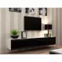 Soporte de TV cama meble VIGO 180 — 1800×400×300 mm, parte superior blanca, marco blanco, tablero de partículas
