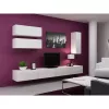 Soporte de TV Cama Meble VIGO 140, 1400×400×300 mm, parte superior blanco brillante, tablero de partículas, marco blanco