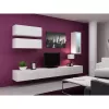 Soporte de TV Cama Meble VIGO 140, 1400×400×300 mm, parte superior blanco brillante, tablero de partículas, marco blanco