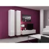 Soporte de TV Cama Meble VIGO 140, 1400×400×300 mm, parte superior blanco brillante, tablero de partículas, marco blanco