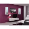 Soporte de TV Cama Meble VIGO 140, 1400×400×300 mm, parte superior blanco brillante, tablero de partículas, marco blanco