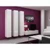 Soporte de TV Cama Meble VIGO 140, 1400×400×300 mm, parte superior blanco brillante, tablero de partículas, marco blanco