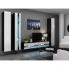 Soporte de TV Cama Meble VIGO NEW 30/140/40, 1400×400×300 mm, parte superior negra, tablero de partículas, marco negro