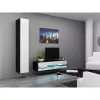 Soporte de TV Cama Meble VIGO NEW 30/140/40, 1400×400×300 mm, parte superior negra, tablero de partículas, marco negro