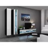 Soporte de TV Cama Meble VIGO NEW 30/140/40, 1400×400×300 mm, parte superior negra, tablero de partículas, marco negro