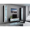 Soporte de TV Cama Meble VIGO NEW 30/140/40, 1400×400×300 mm, parte superior negra, tablero de partículas, marco negro
