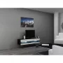 Soporte de TV Cama Meble VIGO NEW 30/140/40, 1400×400×300 mm, parte superior negra, tablero de partículas, marco negro