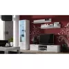 Cama Meble SOHO 180 mueble de TV, blanco / blanco brillante