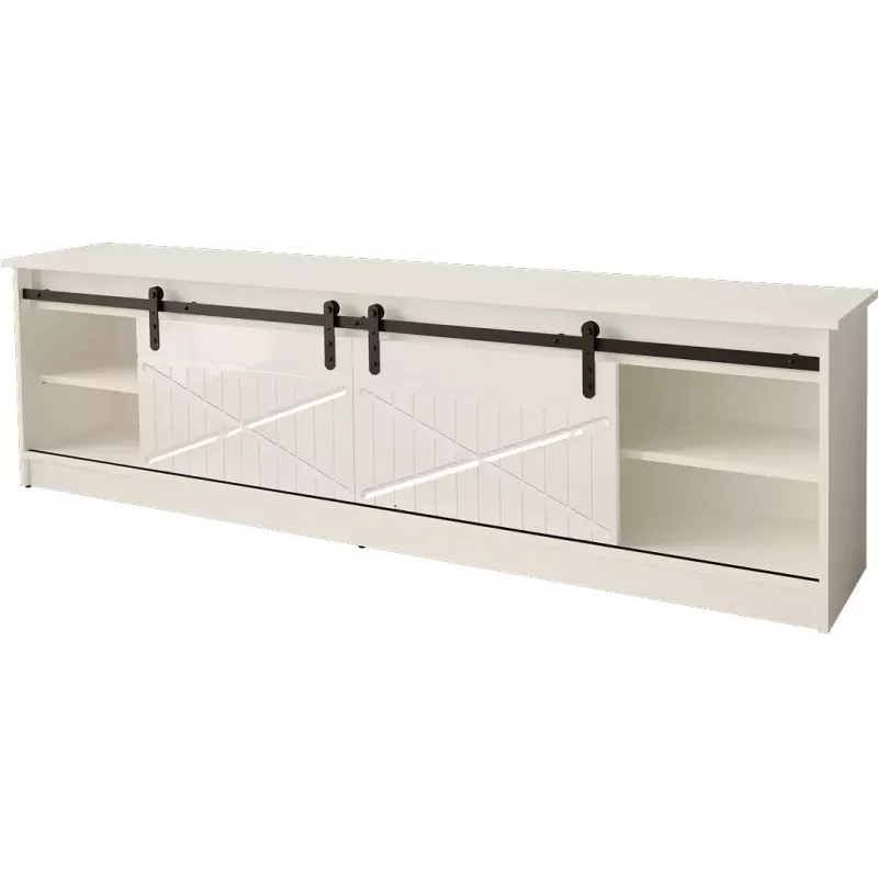Mueble TV Cama Meble GRANERO RTV 200x56,7x35 cm — parte superior blanca, cuerpo de aglomerado