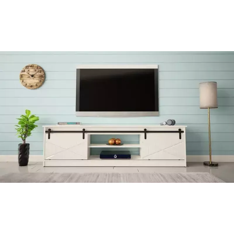 Mueble TV Cama Meble GRANERO RTV 200x56,7x35 cm — parte superior blanca, cuerpo de aglomerado