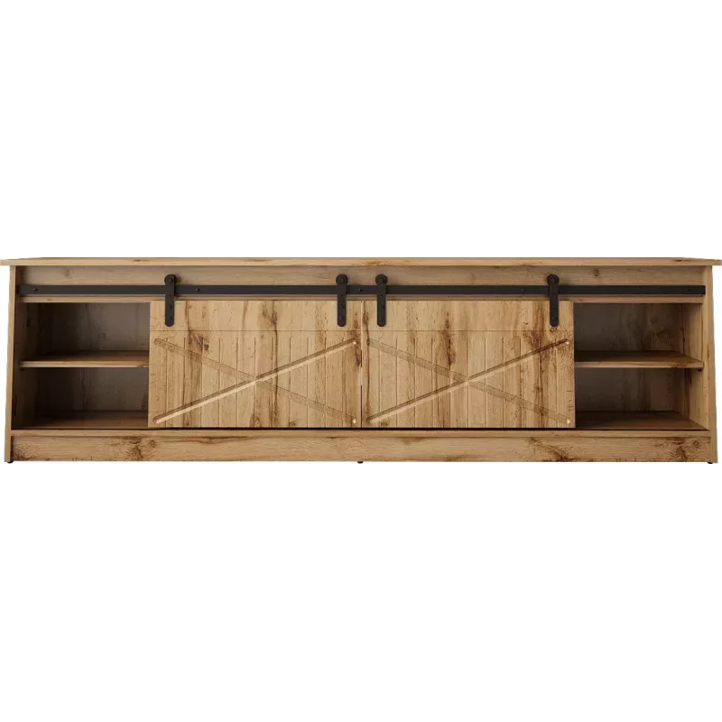 Mueble TV Cama Meble GRANERO RTV, acabado roble Wotan, 2000×350×567 mm
