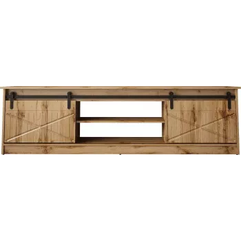 Mueble TV Cama Meble GRANERO RTV, acabado roble Wotan, 2000×350×567 mm