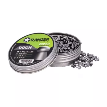 Diábolo para carabina de aire RANGER 4,5 mm Diabolo Professional Doom, 0,54 g, 500 uds., dispensador de aluminio