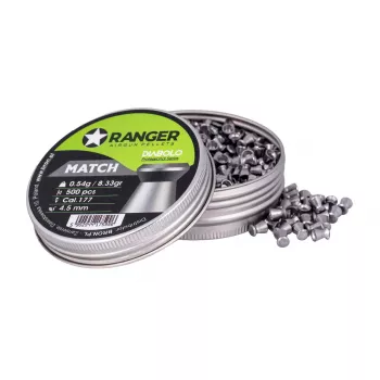 Balines para carabina de aire RANGER PRORO 4,5 mm Diabolo — 500 uds., plata, dispensador de aluminio