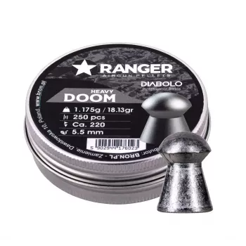 Diábolos RANGER PRORO.55.250.DH Diabolo 5,5 mm, 250 uds., color plata, dispensador de aluminio