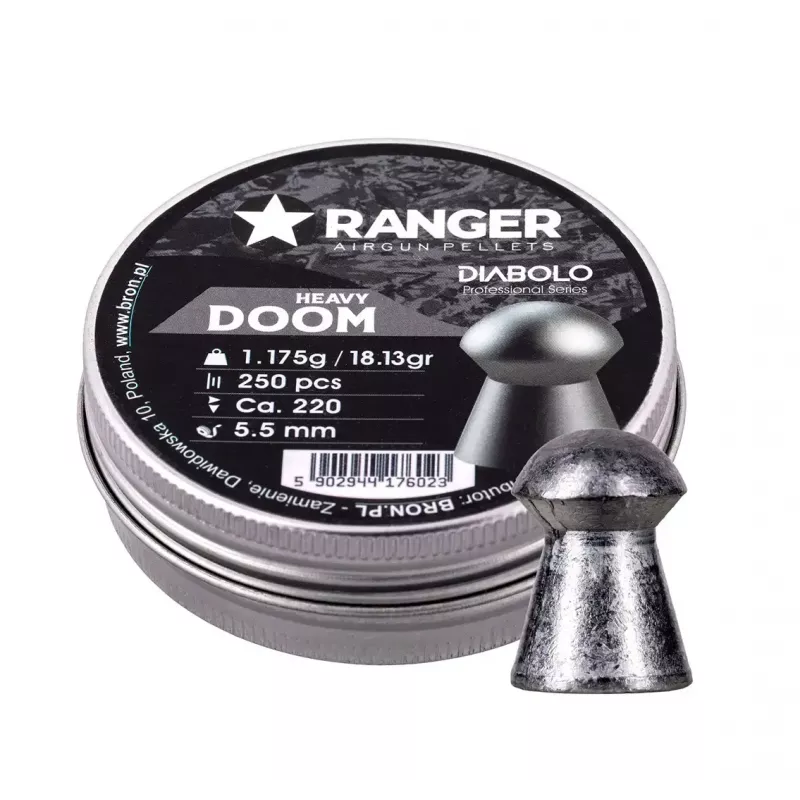 Diábolos RANGER PRORO.55.250.DH Diabolo 5,5 mm, 250 uds., color plata, dispensador de aluminio