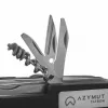 Navaja AZYMUT Tatron Navaja multiusos con 25 herramientas, acero inoxidable, 9 cm plegada, 200 g, funda de cuero