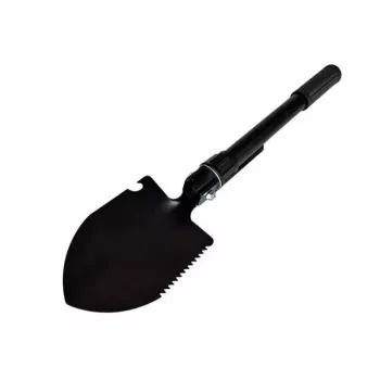 Pala táctica plegable AZYMUT Trapper — acero inoxidable, negra, 410 mm, 565 g