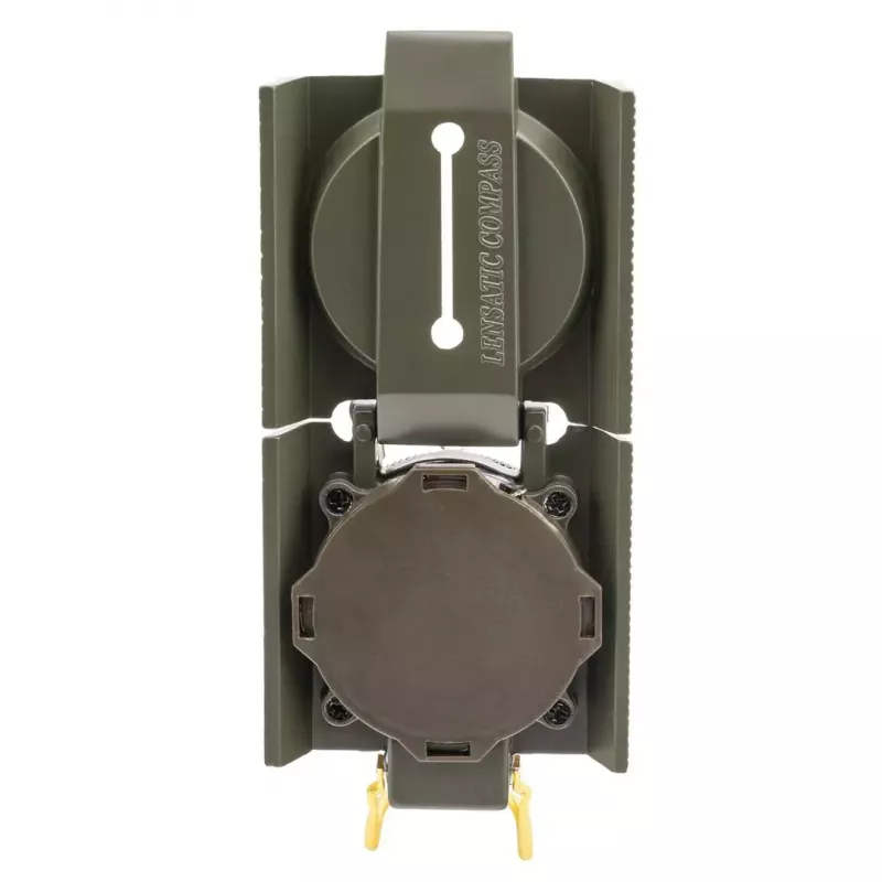 Brújula de navegación magnética Mil‑Tec Mil‑Tec US con iluminación, carcasa de aluminio, escalas 1:50k y 1:25k, oliva