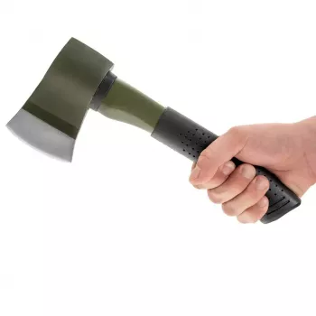 Hacha Mil-Tec 15506000 — hacha de exterior compacta, hoja de acero inoxidable 4,6 mm, longitud 280 mm, ancho de cabeza 80 mm, peso 832 g