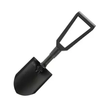 Pala plegable M-TAC 60001001, hoja de acero al carbono 220 mm, longitud 590 mm, peso 990 g, funda protectora verde oliva