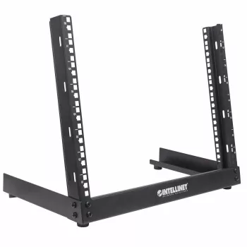 Rack de red Intellinet 19 pulgadas - estructura abierta (sobremesa), 8U, negro, embalaje plano