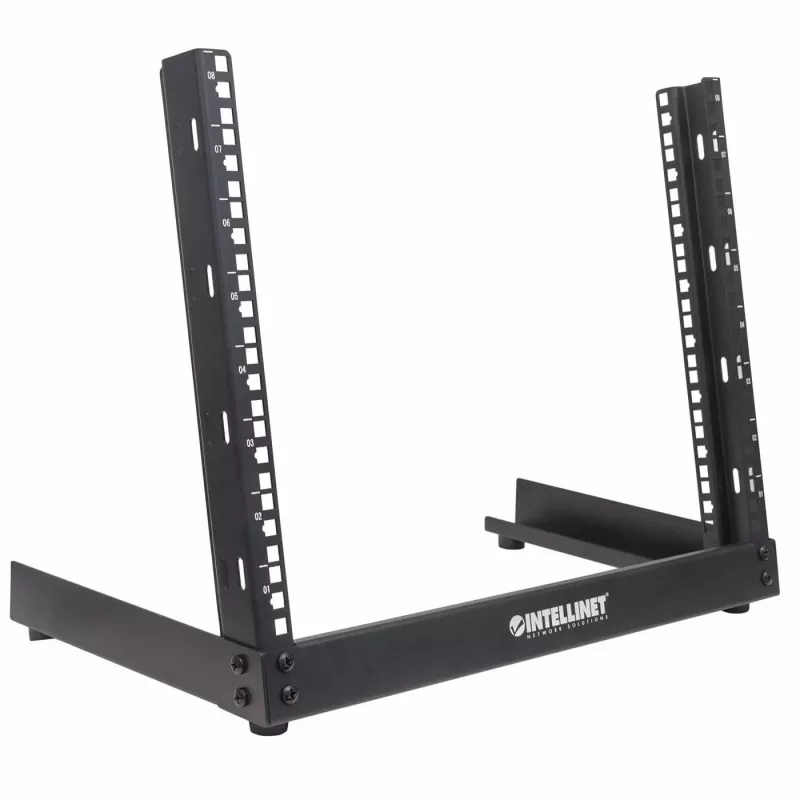 Rack de red Intellinet 19 pulgadas - estructura abierta (sobremesa), 8U, negro, embalaje plano