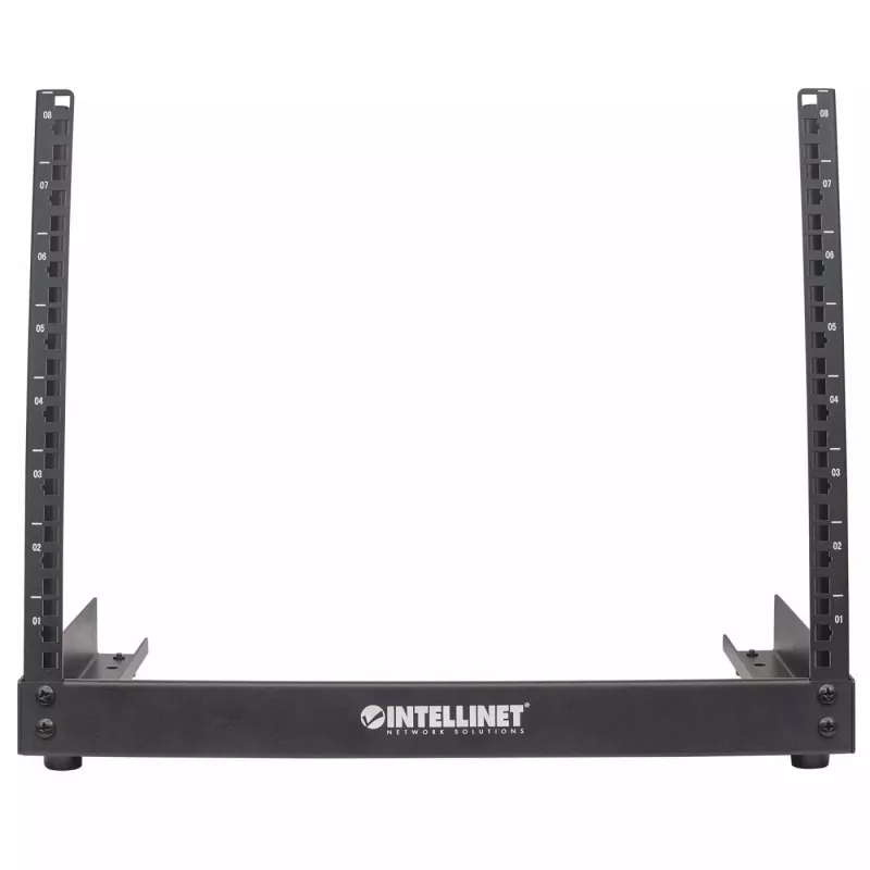 Rack de red Intellinet 19 pulgadas - estructura abierta (sobremesa), 8U, negro, embalaje plano