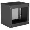 Intellinet 714174 armario de red de pared de 19 pulgadas 9U, 540×487×400 mm, puerta de cristal con llave, máx. 50 kg, flatpack, negro