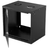 Intellinet 714174 armario de red de pared de 19 pulgadas 9U, 540×487×400 mm, puerta de cristal con llave, máx. 50 kg, flatpack, negro