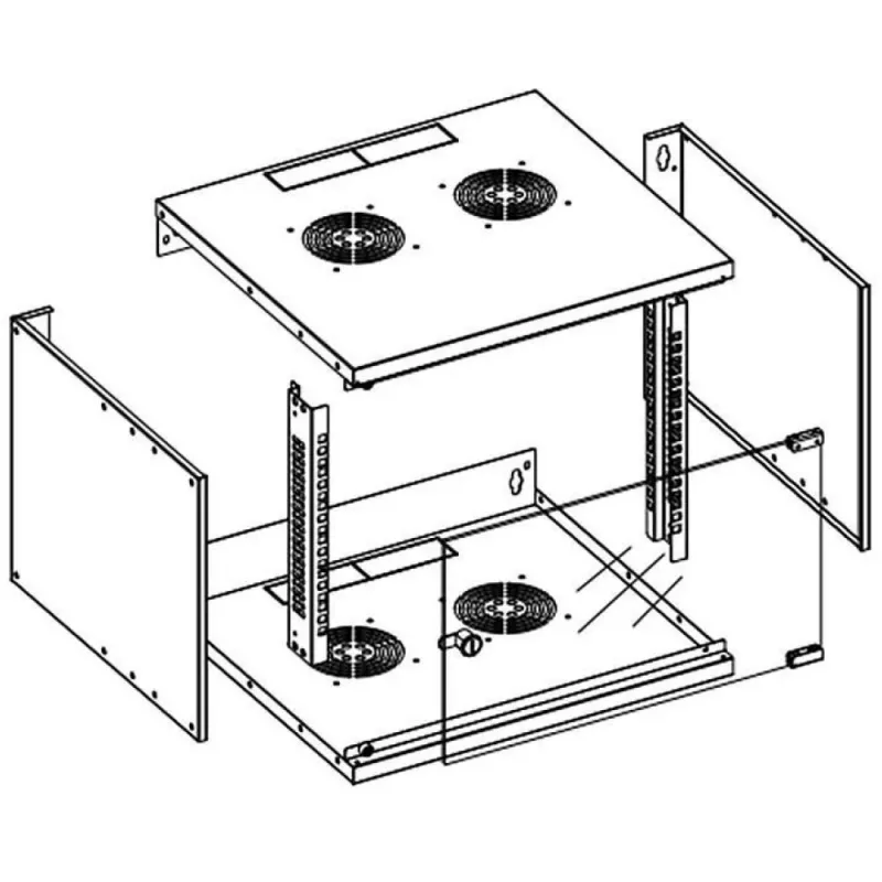 Techly armario rack de pared 19 6U D320 negro montado I-CASE EL-1006B32