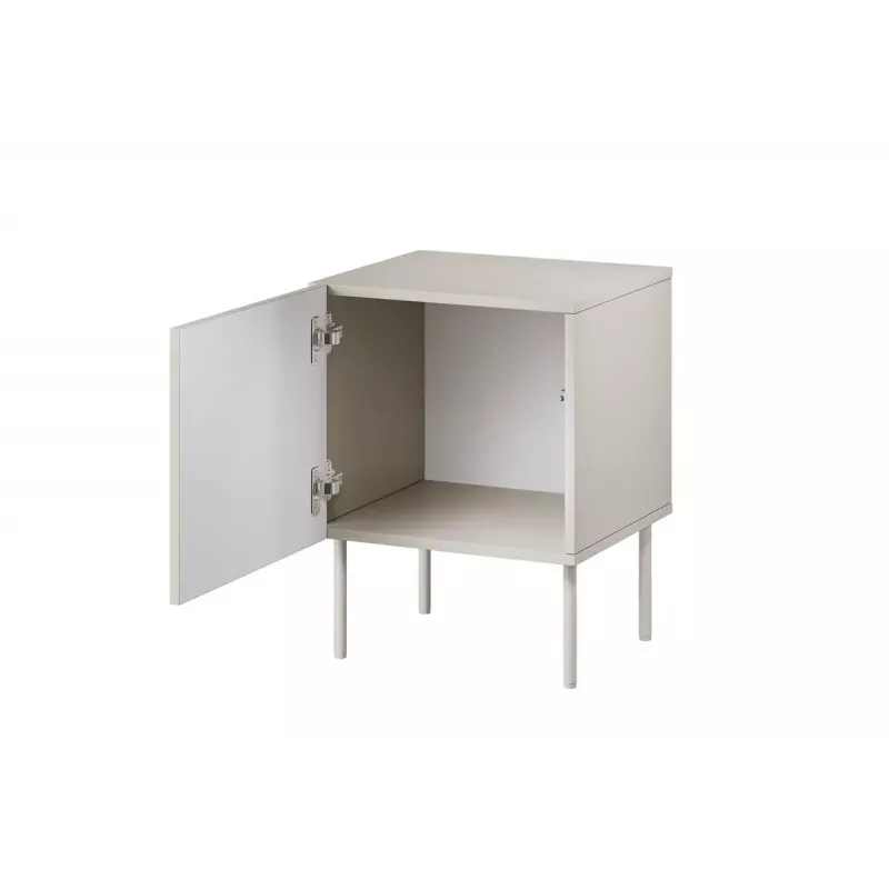 Mesita de noche Cama meble SIENA 44,5×40×59 cm, cashmere mate, MDF y aglomerado, set de 2